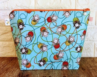 Knitting Project Bag, Project Bag, Project Bag Zipper, Zippered Knitting Bag, Knitting Bag, Yarn Bowl, Crochet Project Bag, Yarn Tote Bag