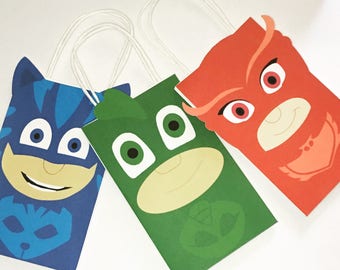 Pj Masks Gekko Owlette Catboy Goodie Bags Favor Bags Birthday Party Favour Bags Loot Bags Goody Bags Treat Bag 12 Ct
