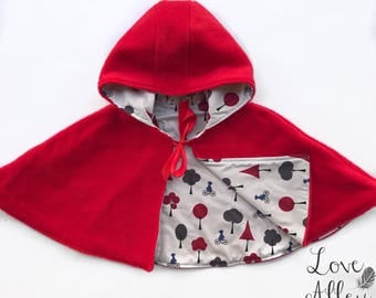 Little Red Riding hood Cape/Poncho, Sizes 0 & 1
