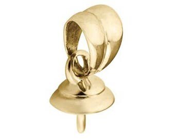 Movable bail for pearls from 8 mm yellow gold 750/1000 sterling (18 k) weight 0.60 grams