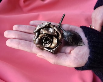 Iron Rose, Metal rose, Steel rose, Forged flower, Forged rose, wrought iron rose, 8th anniversary, 8th wedding gift, iron gift, gift for her