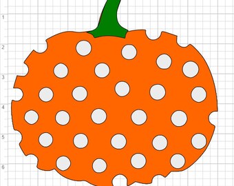 Layered Halloween Polka Dot Pumpkin SVG PDF EPS Dxf & Studio 3 Cut Files