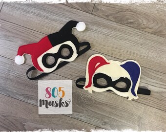 Harley Quinn Inspired Masks, Kids Masks, Kids Costumes,Harley-Quinn Mask, Super Villain Mask, Cosplay, Halloween Mask, Halloween costumes