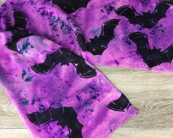 Bat Cave - Halloween Hand Dyed Stenciled Single Strand Sock Blank, Superwash Merino Wool Nylon Blend Sock Yarn