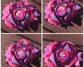 Doc McStuffins birthday bow doc mcstuffins first birthday second birthday third birthday fourth birthday doc mcstuffins headband