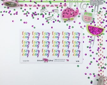 Lazy day, medium, stickers for the Classic Happy Planner, Item # W116