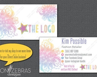 Mandala Business Cards | Inspired by LuLaRoe Business Cards | Landscape | Direct Sales