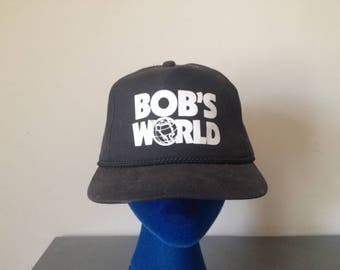 Vintage 90's Bob's World Funny Ironic Movie Prop Adjustable Snap Back Dad Hat Wayne's World Spoof