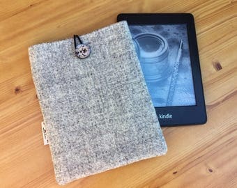 Harris Tweed Kindle cover - Kindle paperwhite case - e-reader cover - Father's Day gift - Wool Anniversary - Kindle sleeve - gift for him