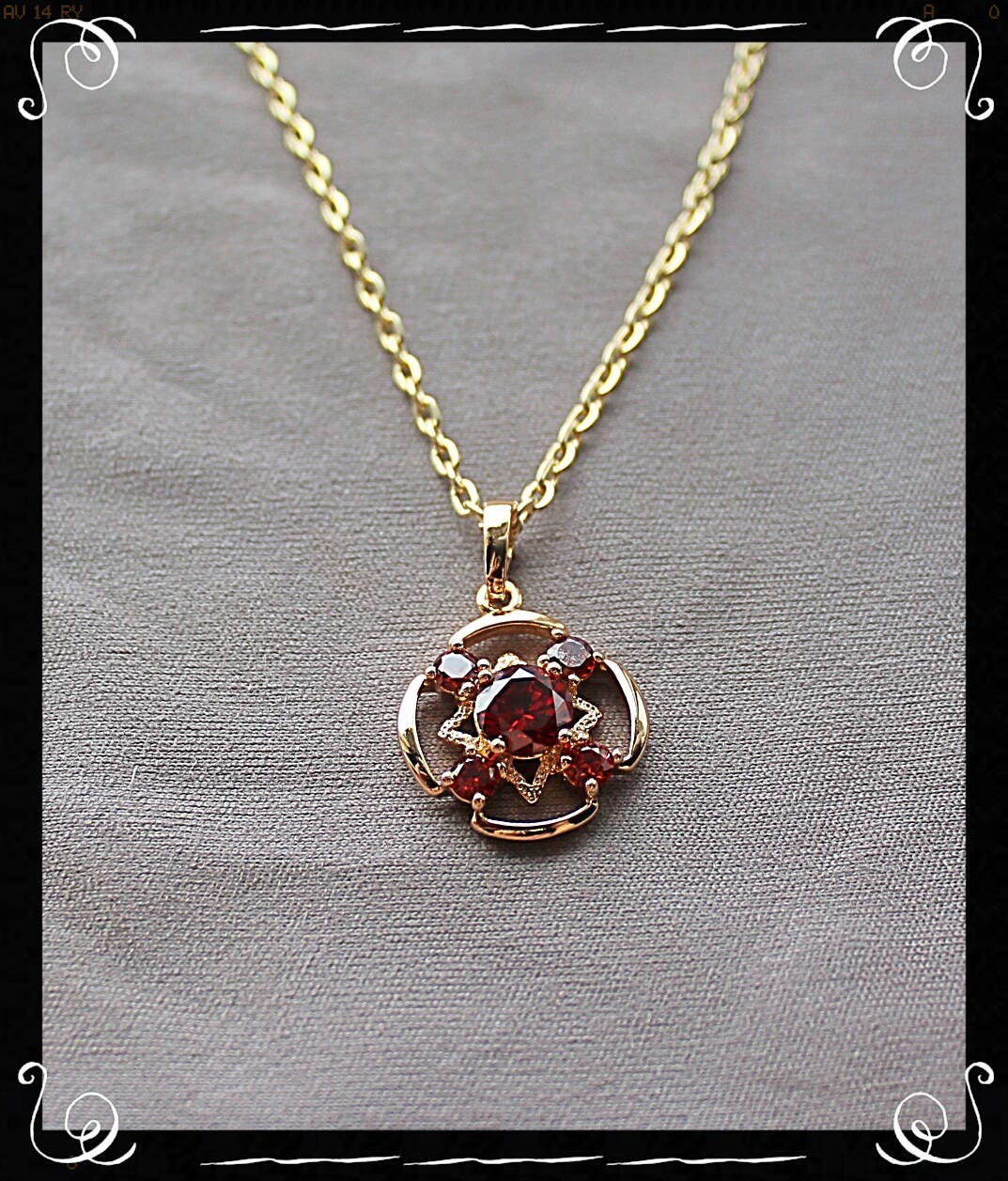 Gold Plated Ruby Necklace