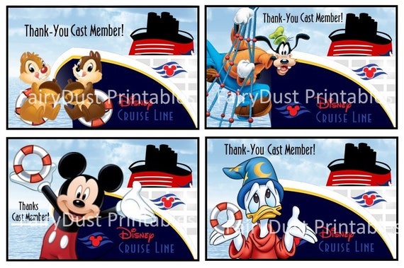 PRINTABLE Disney Cruise Line Cast Member Thankyou Cards