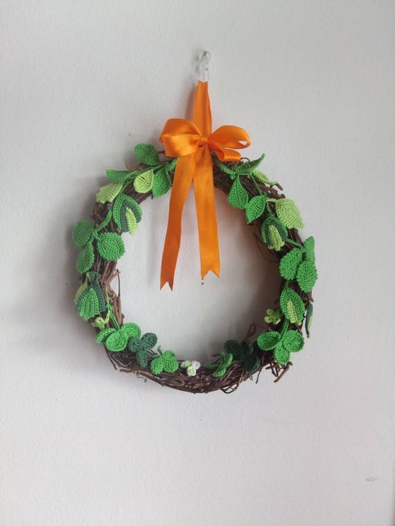 Spring Rustic Wreath Crochet Easter Wall Decor St Spring Rustic Wreath Crochet Easter Wall Decor St
