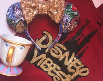 Stained Glass Beauty & The Beast Ears
