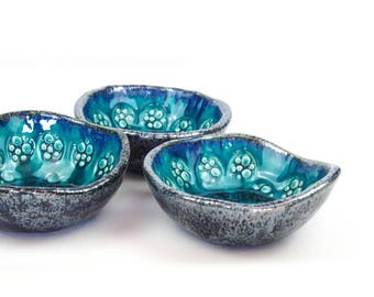 Serving bowls, set of bowls, turquoise bowls, handmade pottery, weeding gift, handmade bowl, ceramic bowls, pottery handmade, set of 3 bowls