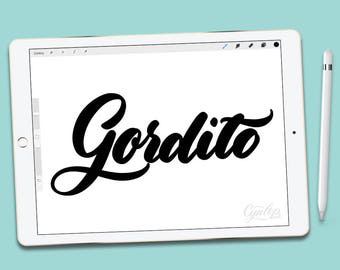 Procreate Brush, Gordito, Fat Procreate Brush, brush lettering, Procreate Brushes, Procreate Brush, Serif and sans serif, Single Brush