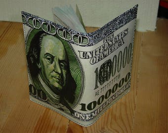 Franklin Handpainted Passport leather case Passport leather cover Passport leather holder One million dollars Gift for Holidays Gift for Him