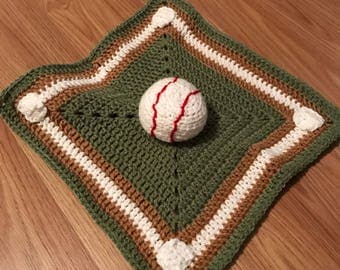 Baseball lovey/security blanket/ baby toy