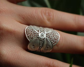 "Stained glass from my Miraille" filigree ring