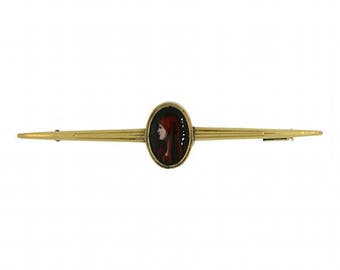 1930s Vintage Portrait Bar Brooch