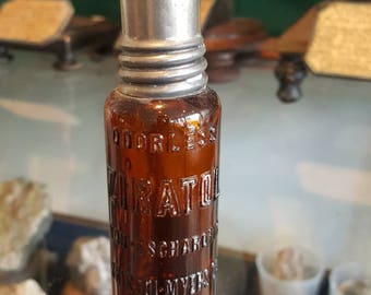Vintage medical amber bottle