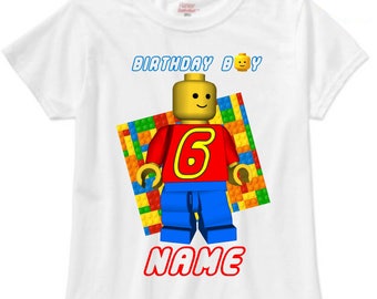 Lego Birthday shirt, Personalized Lego Birthday Shirt, Lego Birthday Shirt, Boys Birthday Shirt
