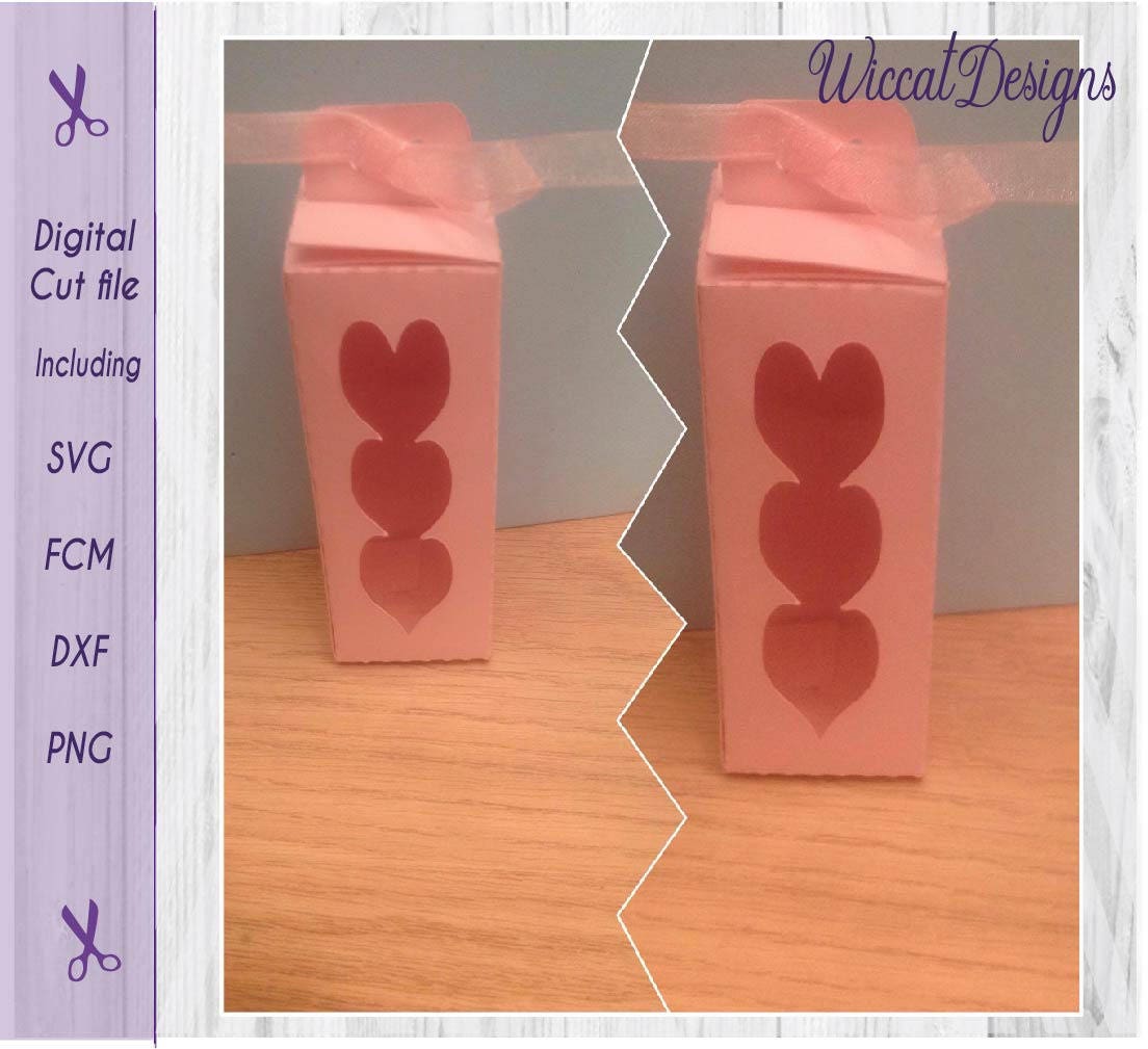 Wine Gift Box Svg Wine Box Svg Valentine Gift Box Wine Glass Svg Papercraft Paper Template Wine Glass Gift Box Template