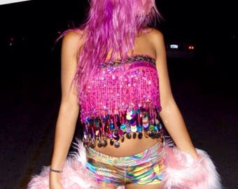 Psychedelic hot pant shorts rainbow tie dye summer fun