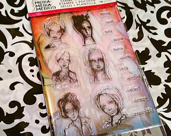 Dina Wakely Media by Ranger Stamp/Stencil Set - Gal Quotes