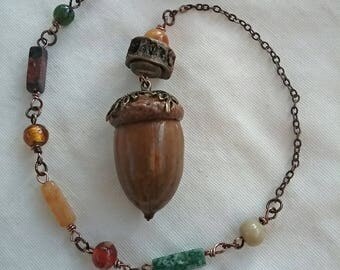 Acorn earth element pendulum, divination, handmade