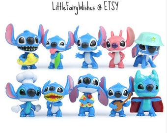 Lilo and Stitch cake toppers birthday party action figures movie toy 10 pieces plastic Lilo & Stitch cake topper party favors