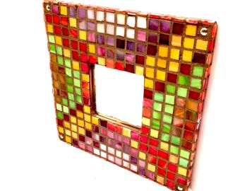 8 Bit Bacon Cheeseburger Mosaic Mirror Mosaic Tile Wall Mirror Mosaic Wall Art Stained Glass Kitsch Kitschy Gamer Gifts Decor 8 Bit Art