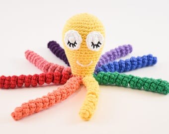 rainbow octopus plush