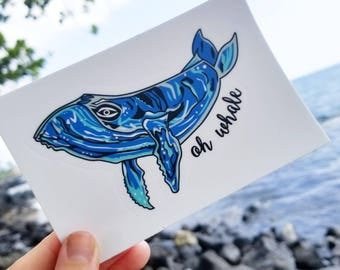 Whale Sticker, Laptop Sticker, Vinyl Sticker, Humpback Whale, Whale Print, Puns, Stickers, Cooler Stickers, Cute Stickers, Whale Nursery