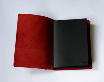 Personalized red leather notebook cover sketchbook a5 Travelers Notebook personalization Gift fauxdori cover Bullet Journal diary Notepad