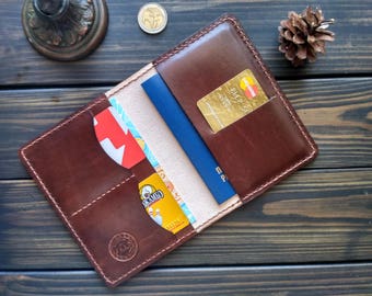 Passport wallet Leather passport cover Passport case Travel wallet Personalized leather passport holder womans passport holder Compass