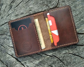 Leather card holder mens wallet mens gift womans wallet minimalist wallet card case small wallet bifold wallet gift for father gift for men