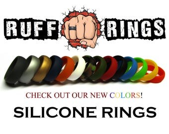 RUFF RINGS - Silicone Rings Silicone Wedding Ring Band Gift For Men Husband Father Military Personalized Custom Engraved Silicone Ring Band