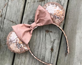 Rose Gold Minnie Ears - Disney Ears - Rose Gold Ears - Minnie Ears - Mickey Ears