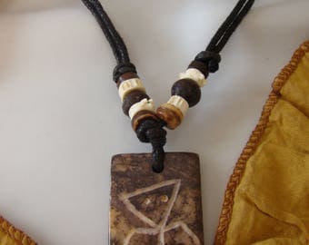 Necklace tribal primitive character stone craft Timor, Indonesia
