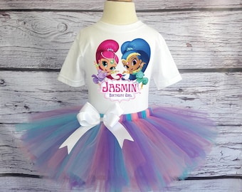Shimmer and Shine Birthday Outfit, Shimmer and Shine Tutu, Shimmer and Shine Birthday Shirt, Shimmer and Shine Birthday