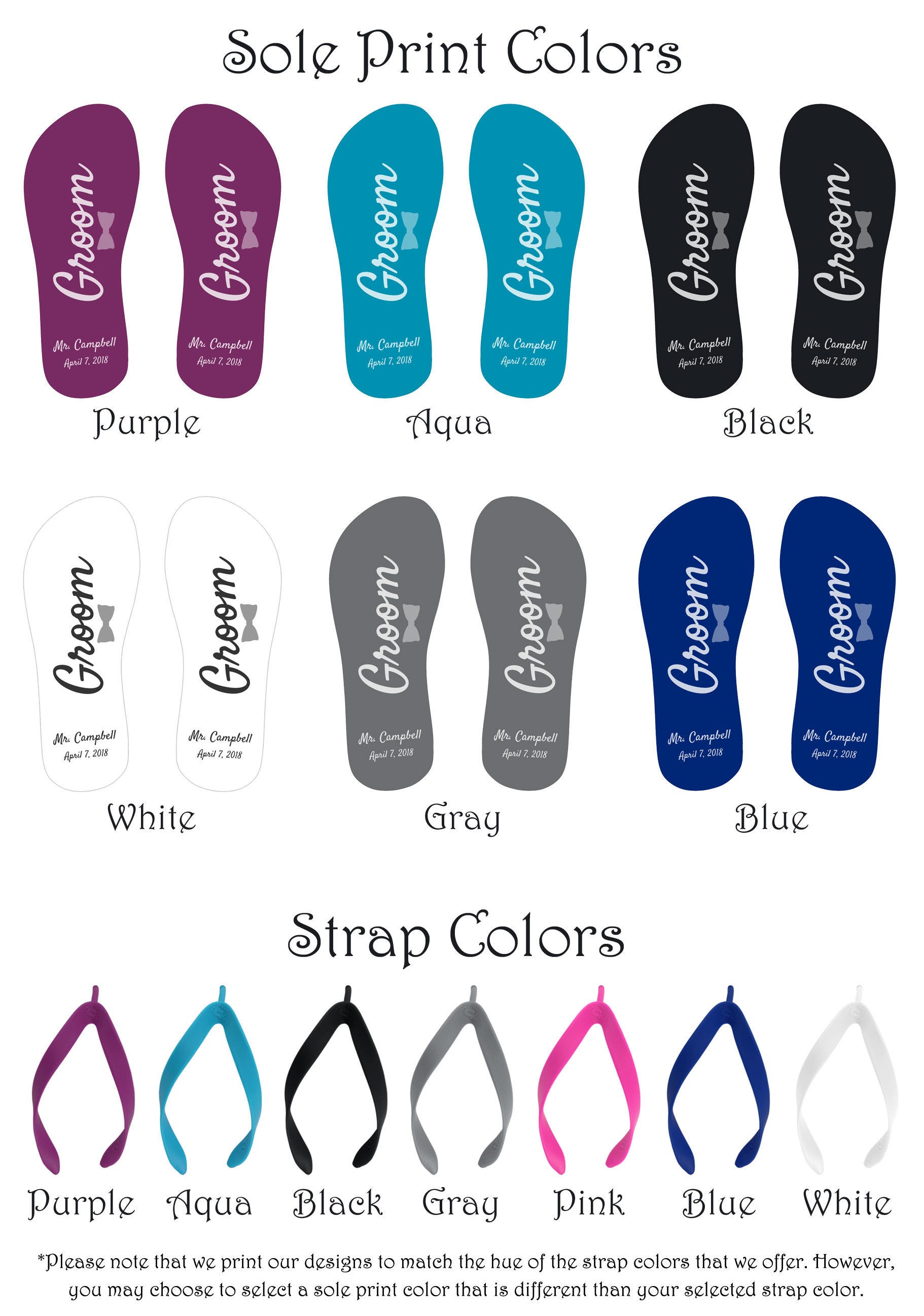 Groom Flip Flops Personalized Printing Groom Flip Flops | Etsy