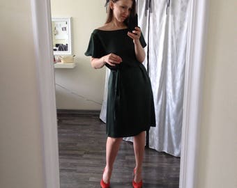 dark green cocktail dress