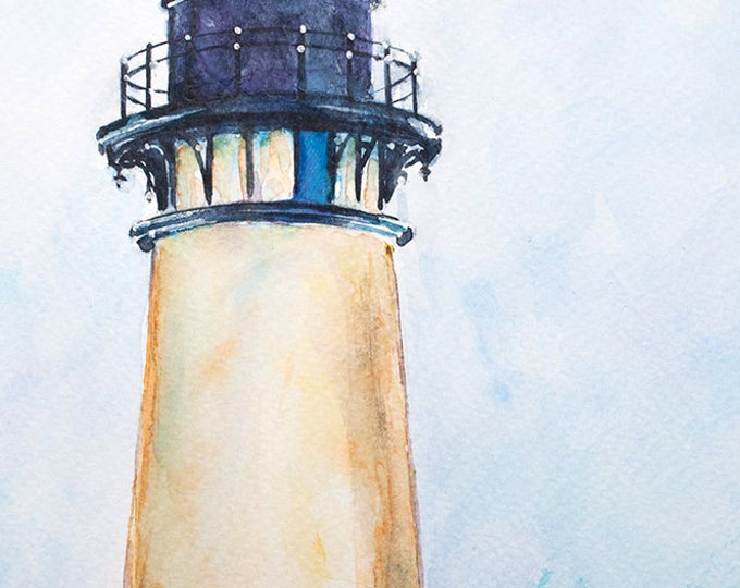 Lighthouse painting ORIGINAL Watercolor Painting, Lighthouse Watercolor Art, Lighthouse Art, Beacon Watercolor Lighthouse, Nautical art