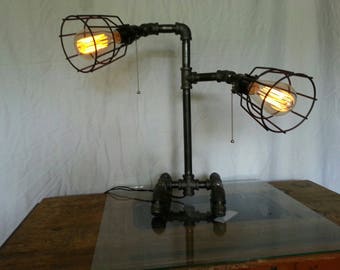 Steampunk Gas-Pipe Table Top Desk lamp