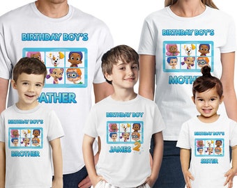 Bubble Guppies Birthday Shirt Custom Bubble Guppies Party T-Shirts Personalized Name and Age