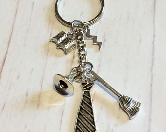 Harry Potter inspired keyring, Harry Potter keychain, Harry Potter gift, deathly hallows, bag charm, key accessory, Harry Potter, gift