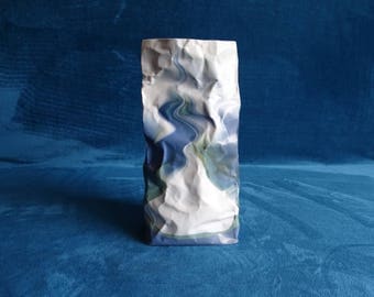 Ceramic vase by Fauxand co. France, folded paper bag