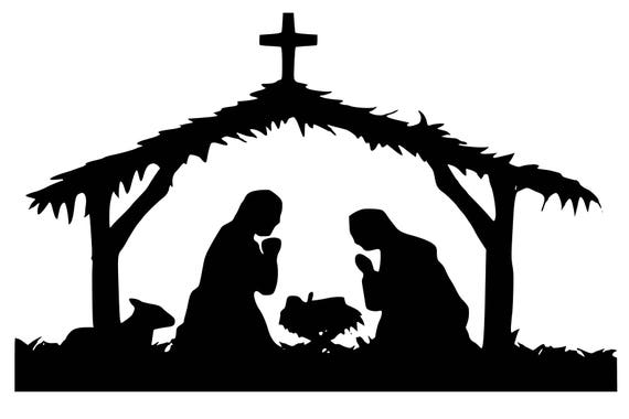 Download Digi-tizers Nativity Scene Silhouette SVG Studio V3 JPG