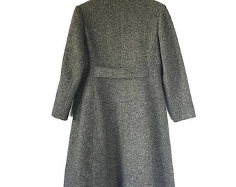 ON SALE 70s 80s Wool Coat, Perfect Vintage Tweed Wool Long A-line Coat, Bromleigh Coat, Size Small