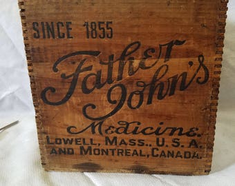 Father John's Medicine shipping crate